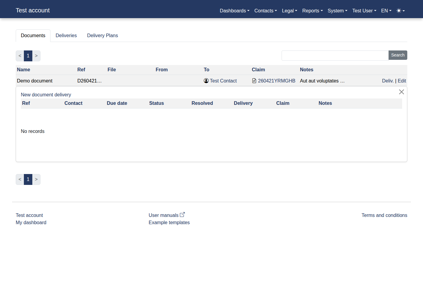 How to add a new document delivery? 12