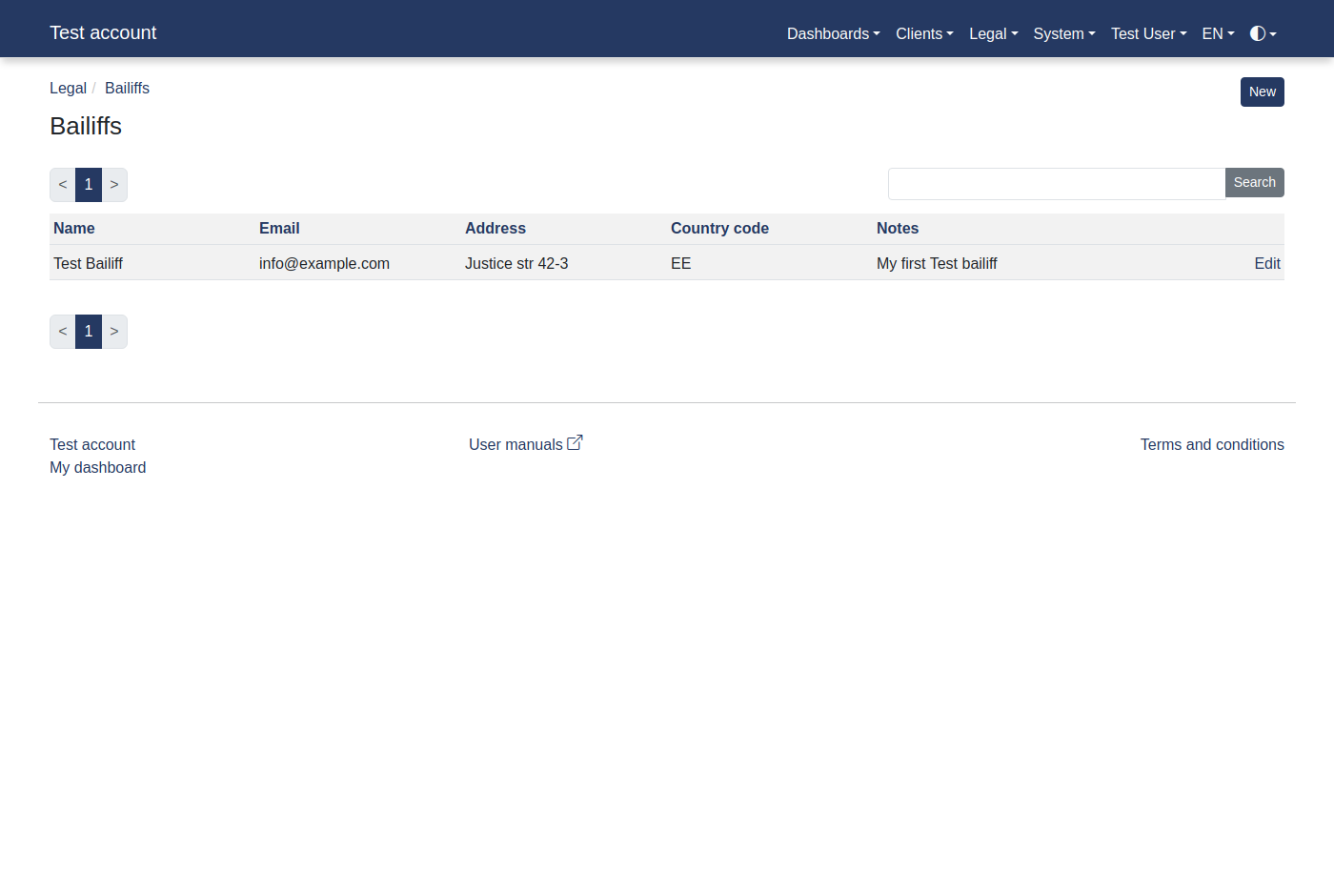 How to add and update a bailiff? 16