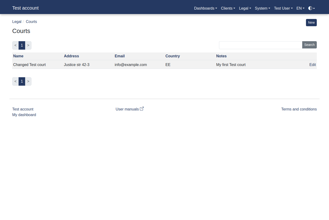 How to manage a court info? 20